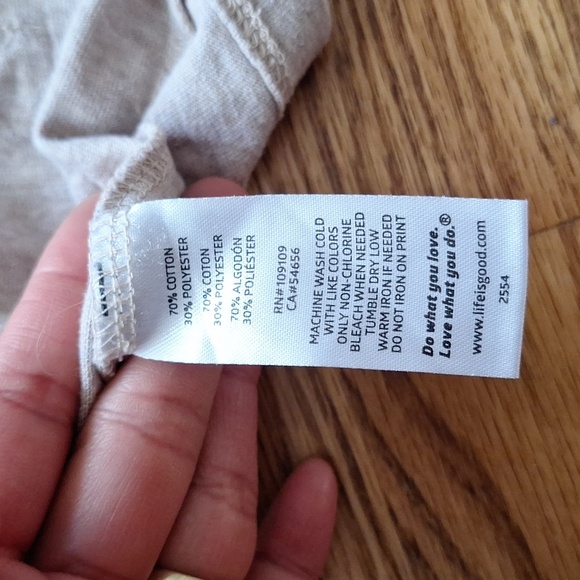 Life Is Good Gray Rainbow Heart Palm Tree Classic Fit Crusher Tee XL - Picture 5 of 5